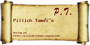 Pillich Tamás névjegykártya